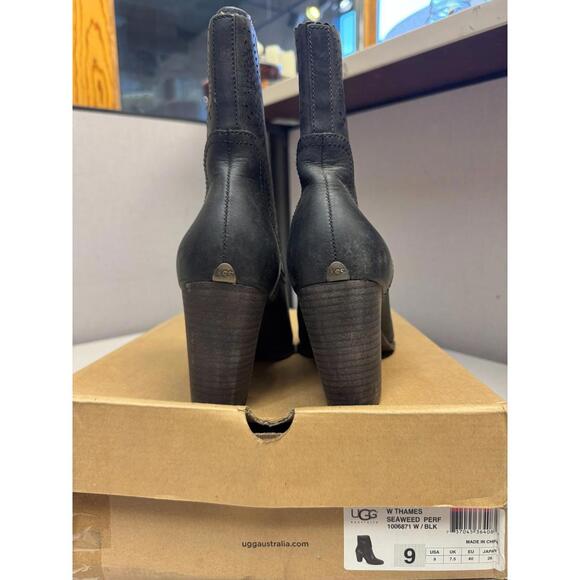 UGG Women's Thames SeaWeed Perf Black Bootie Leather Size 9 Brand New - Picture 4 of 5